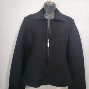 Carole Little Elegant Black Teddy Jacket